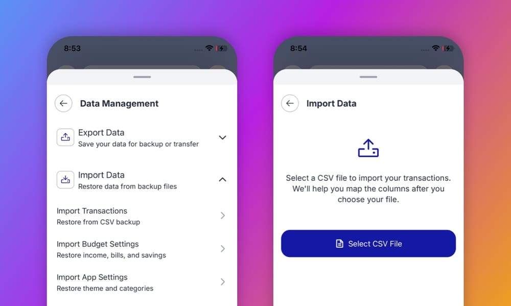 A budget app with CSV import: bring your transaction history into BentoMoney